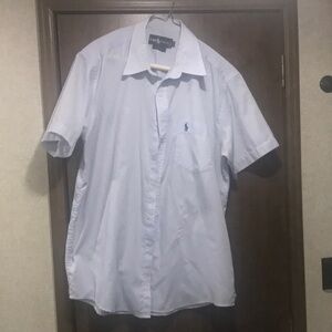 Ralph Lauren blue pinstripe short sleeve buttondown